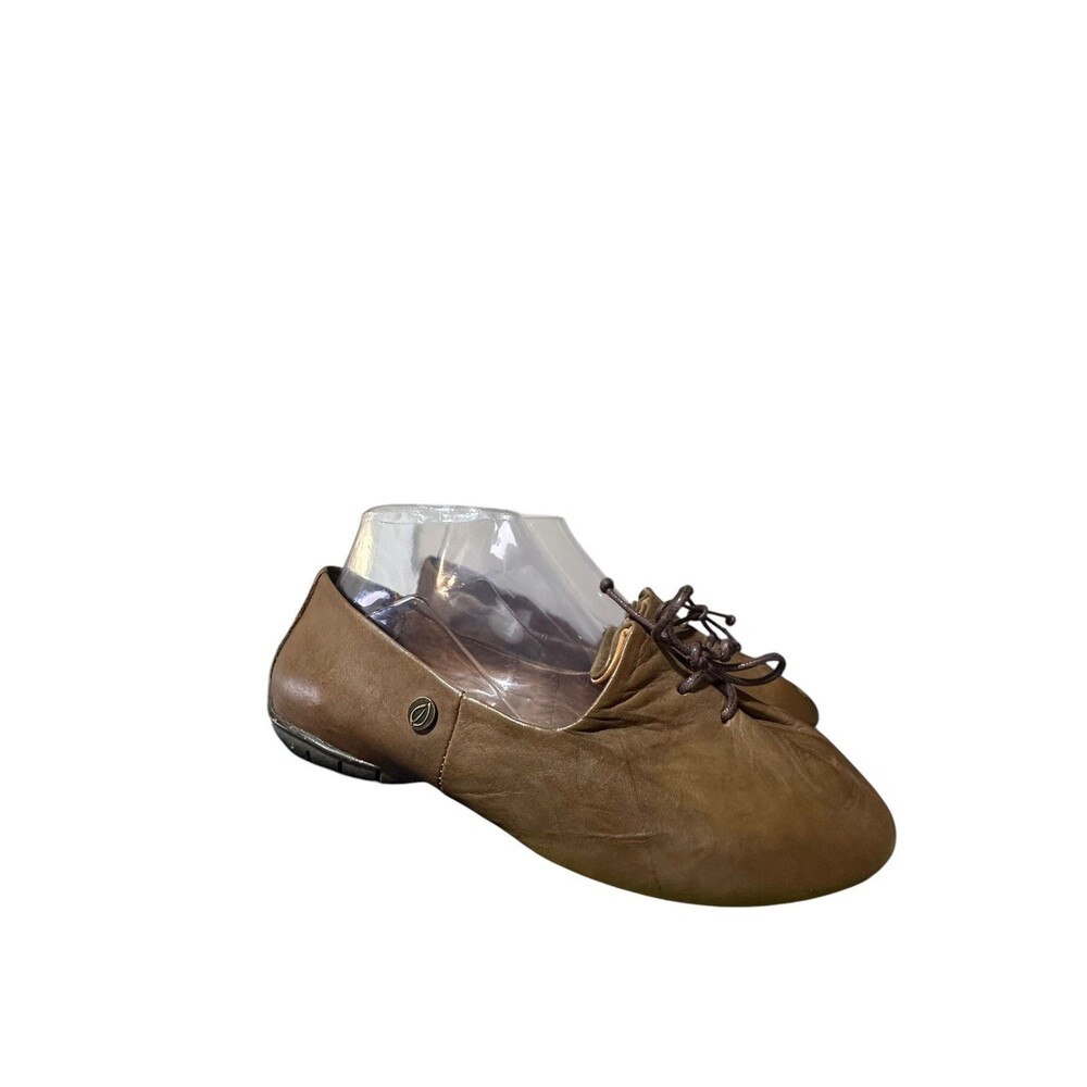 Sergio Tomani Tuka EU 37 US 7 Women's Leather Slip-On Shoe Loafer Brown Lace Up